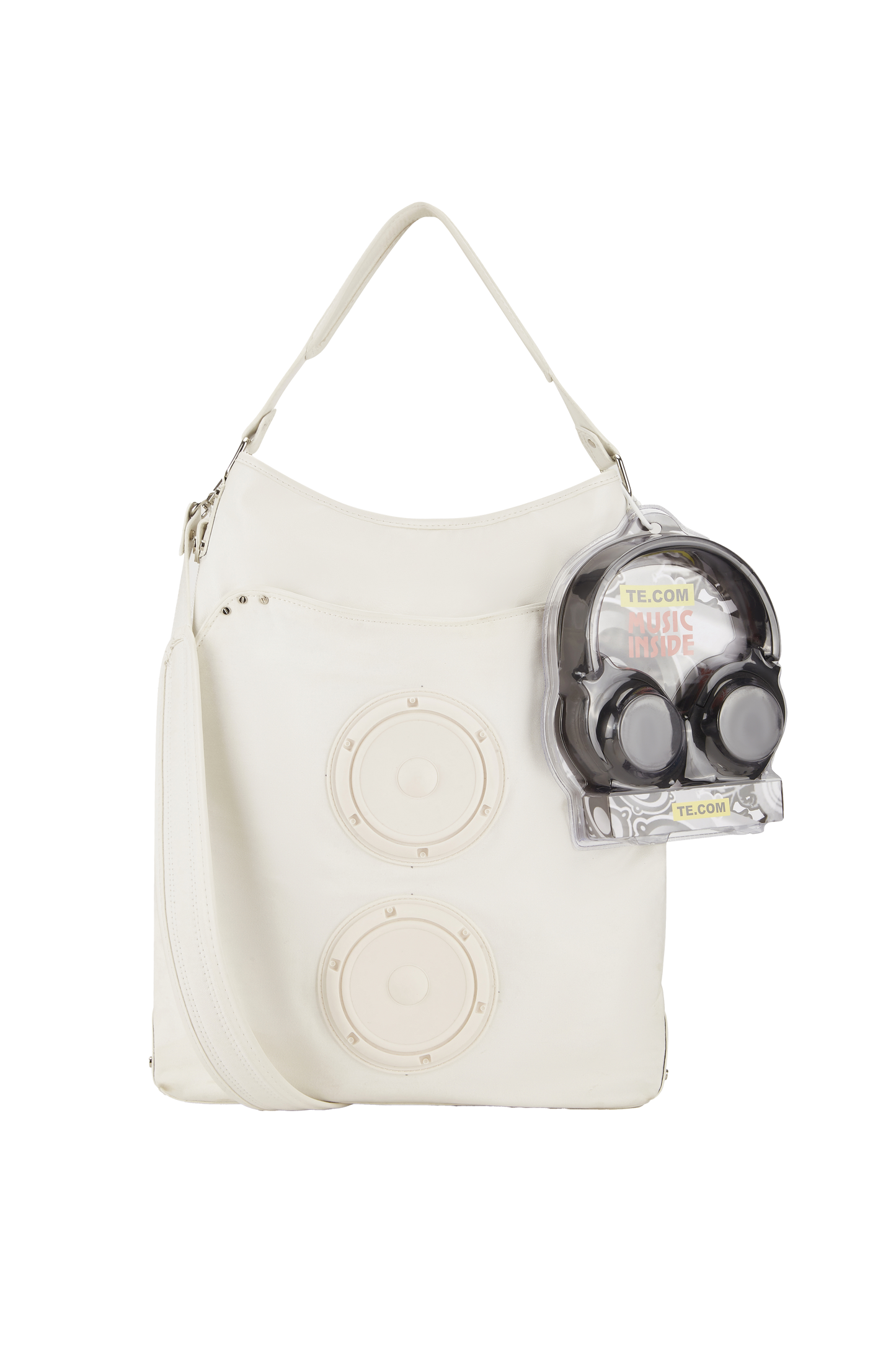 3D Silicone Speaker Crossbody/Shoulder Bag(WHITE)
