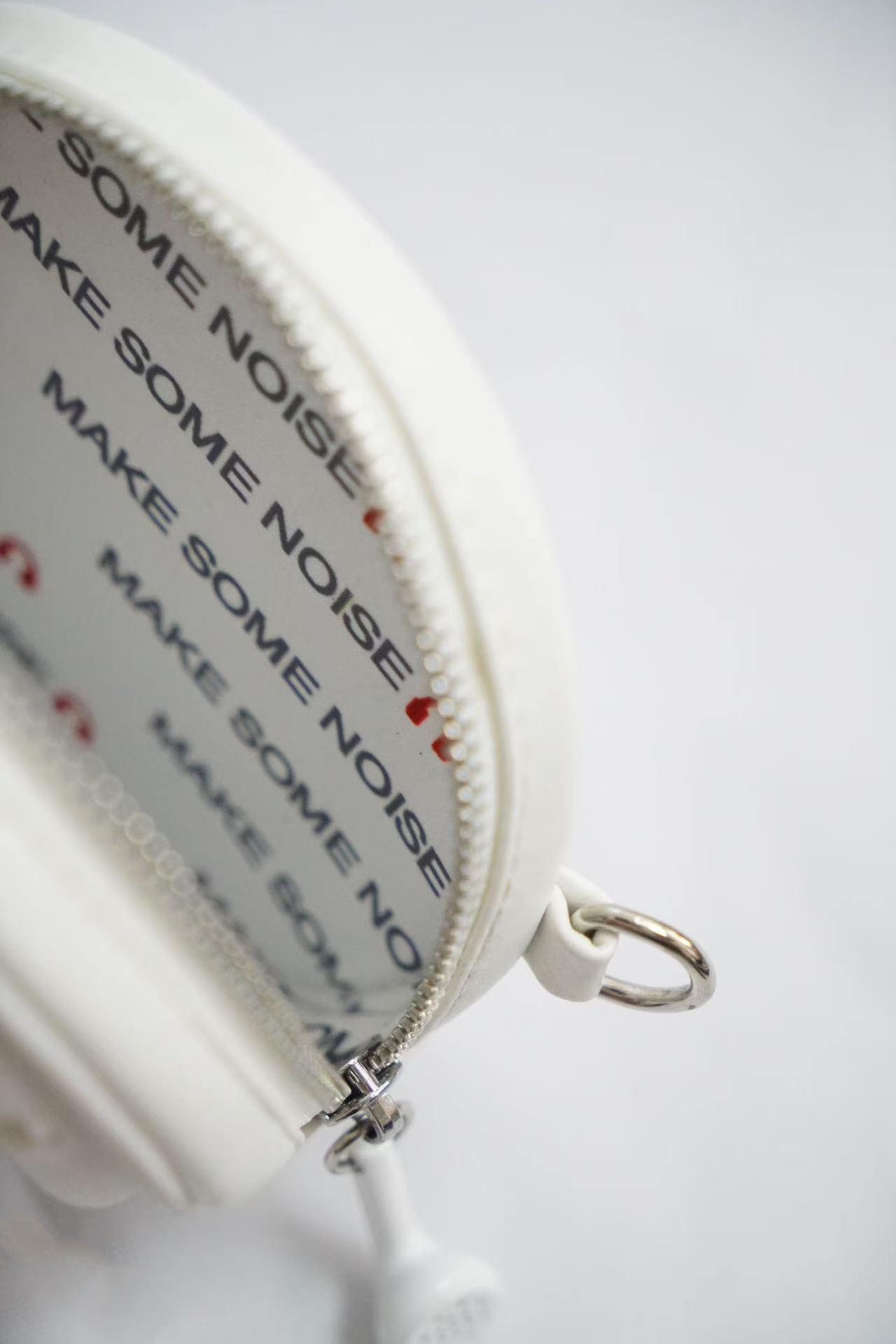 3D Silicone Speaker Crossbody Bag/Wallet(WHITE)