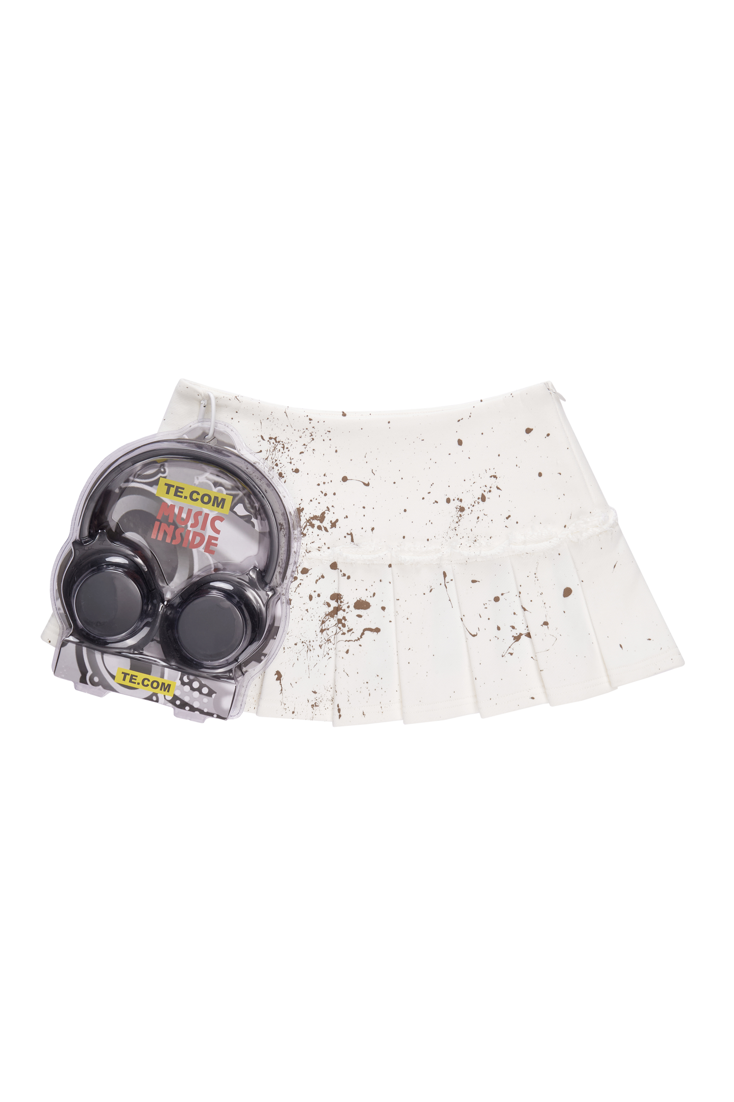 Splatter Ink Pleated Mini Skirt