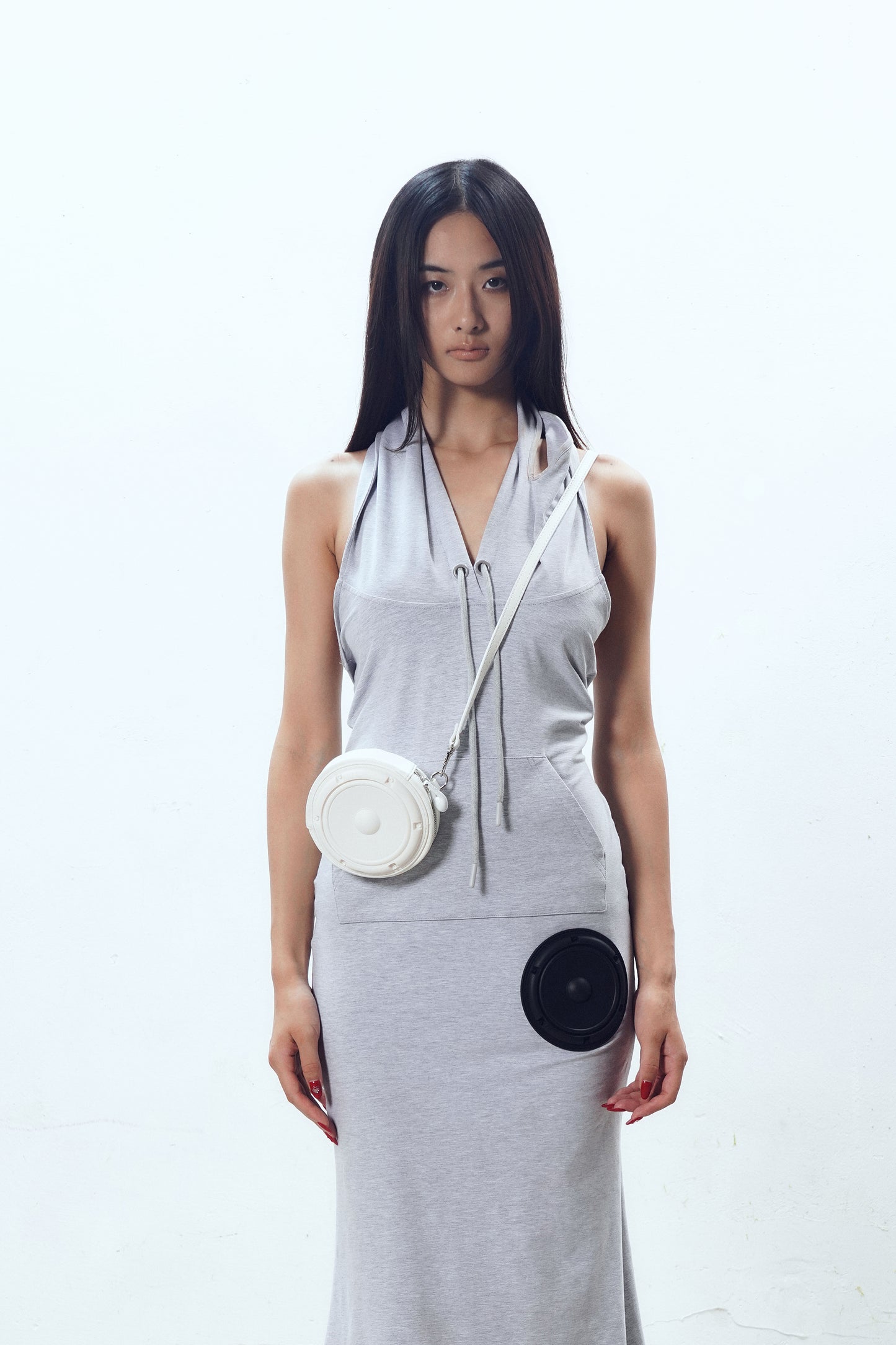 3D Silicone Speaker Crossbody Bag/Wallet(WHITE)